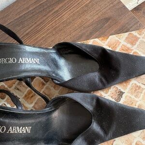 Giorgio Armani Black Satin Heels